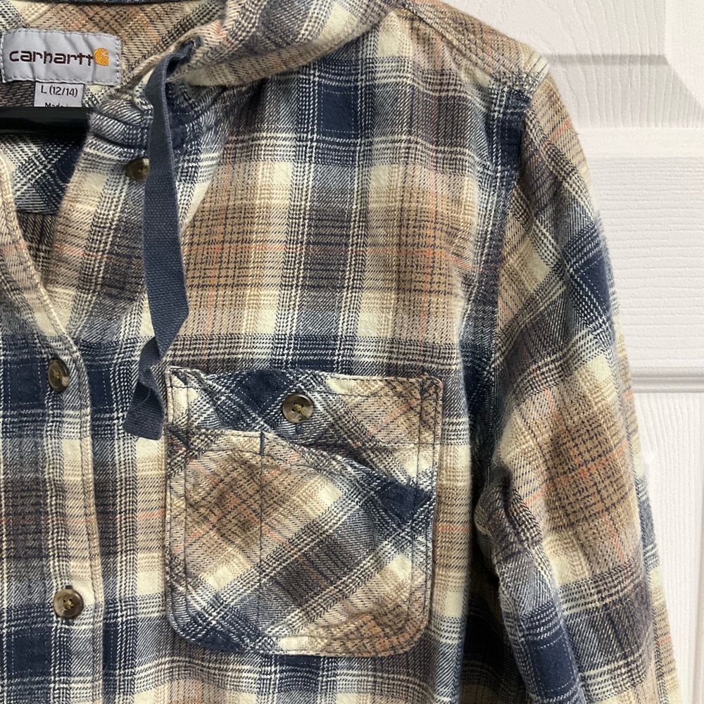 Carhartt Hooded Button Down Flannel Shirt - Picture 3 of 7